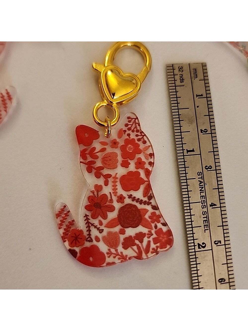 CAT ZIPPER Pull purse charm Or Charm bracelet Lobster claw clip closure - Picture 4 of 4